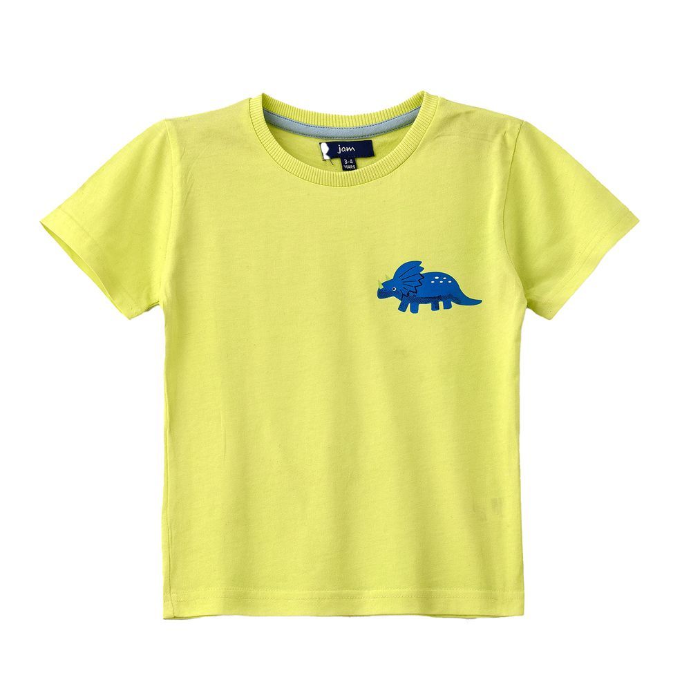 Boys' Lime Green Dinosaur Cotton T-Shirt