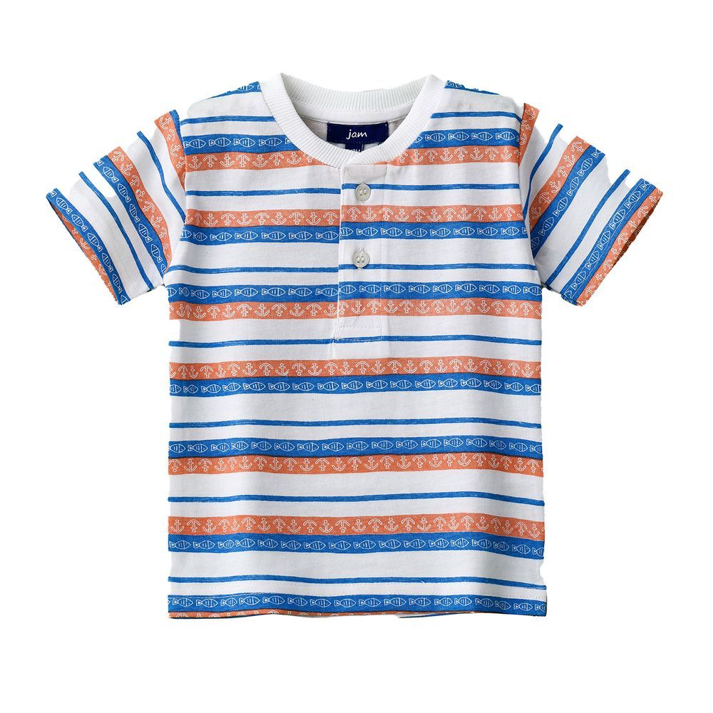 Jam - Boys' Multicolor Striped Polo Cotton T-shirt