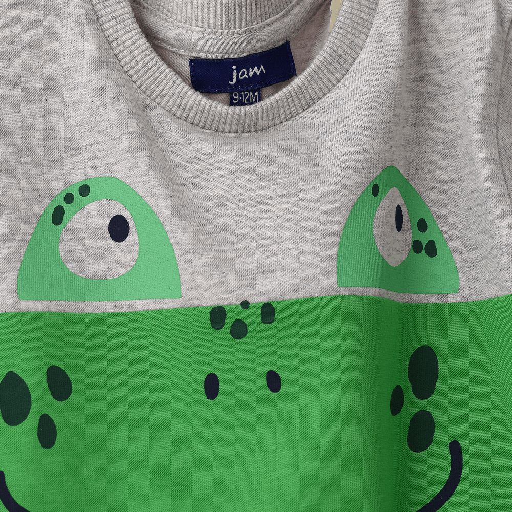 Jam - Boys' Green Frog Graphic Cotton T-shirt