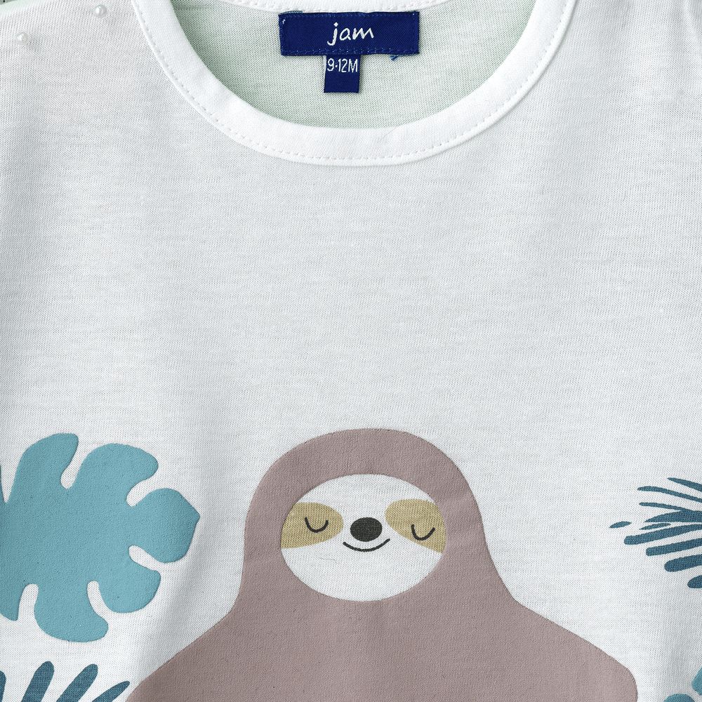 Jam - Boys' White Meditation Sloth Graphic Cotton T-shirt