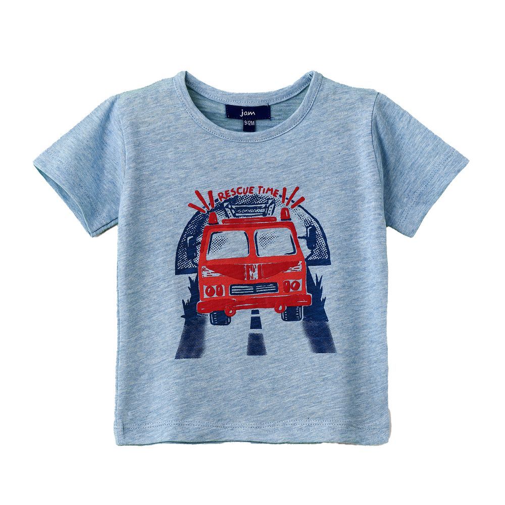 Jam - Boys' Blue Rescue Van Graphic Cotton T-shirt