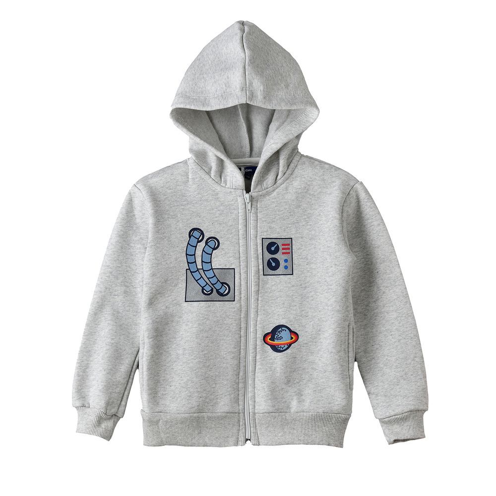 Jam - Boys' Space Printed Hoodie - Grey