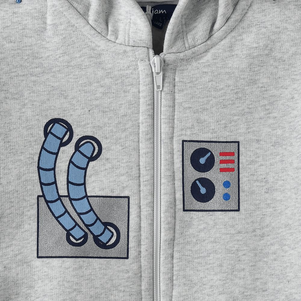 Jam - Boys' Space Printed Hoodie - Grey