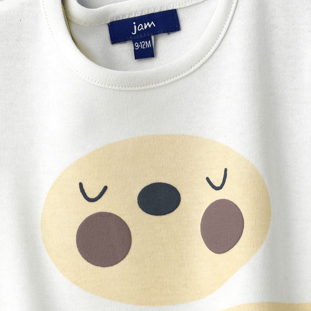 Jam - Adorable Bear Graphic Cotton T-shirt For Boys - Cream