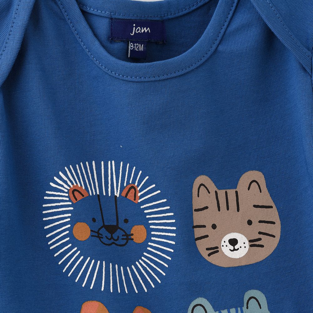 Jam - Playful Four Cubs Graphic Cotton T-shirt For Boys - Blue