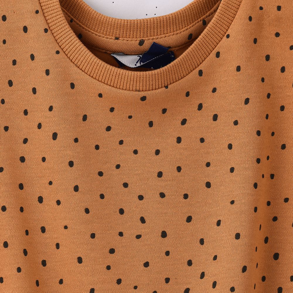 Stylish Dot Pattern Short Sleeve T-Shirt For Boys - Ochre