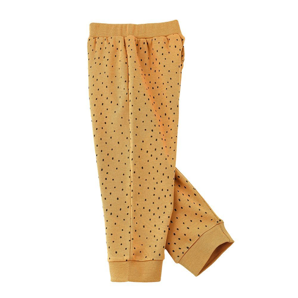 Jam - Boy's Polka Dots Knitted Cotton Pants - Warm Brown