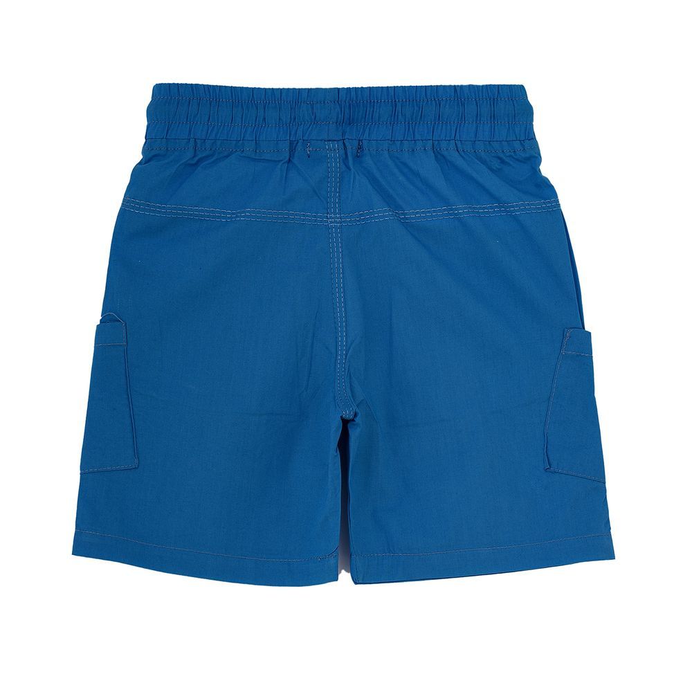 Jam - Vibrant Blue Woven Cotton Shorts With Pockets For Boys