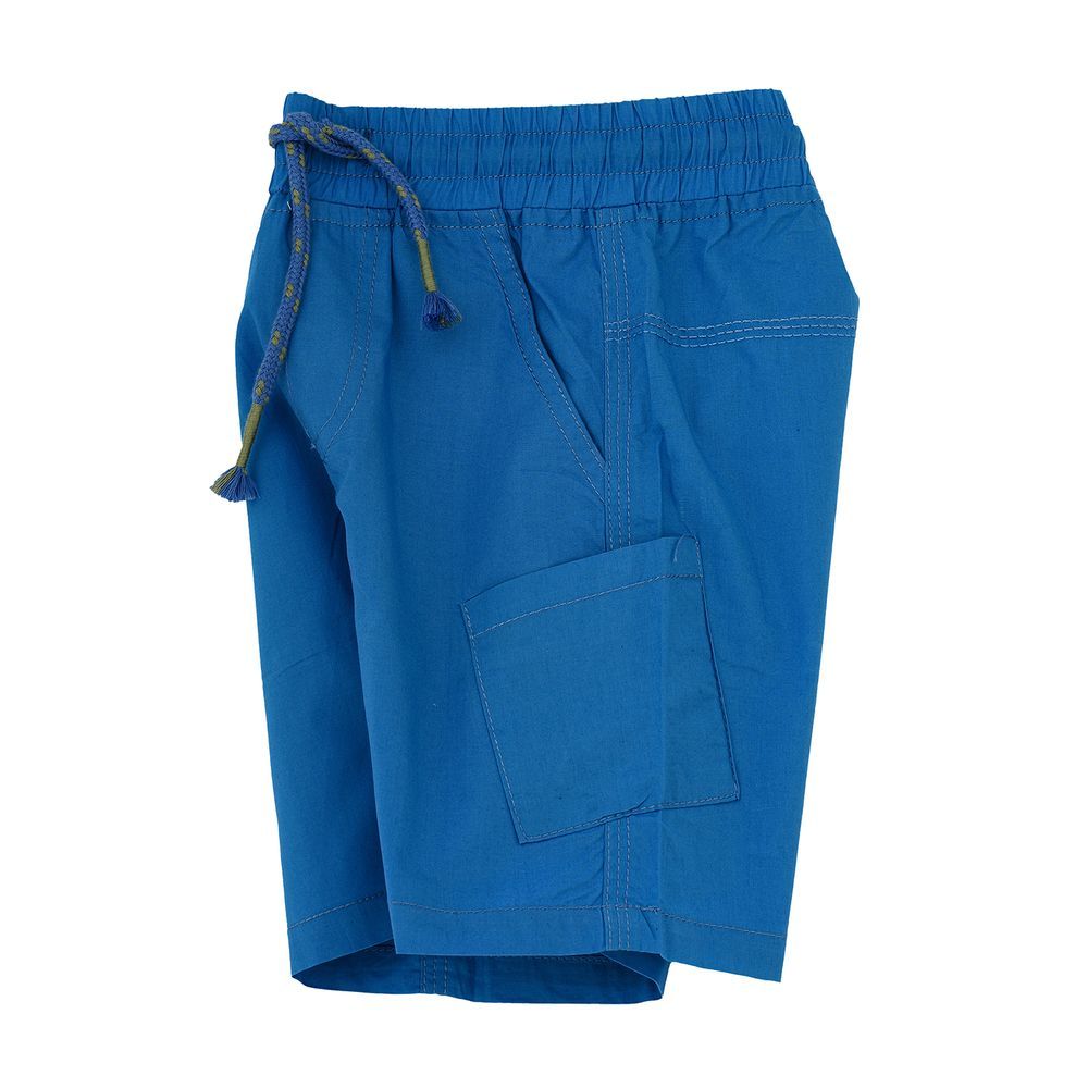 Jam - Vibrant Blue Woven Cotton Shorts With Pockets For Boys