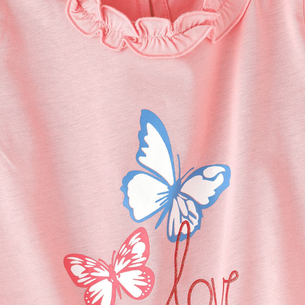 Jelliene - Girls' Butterfly Graphic Print Top