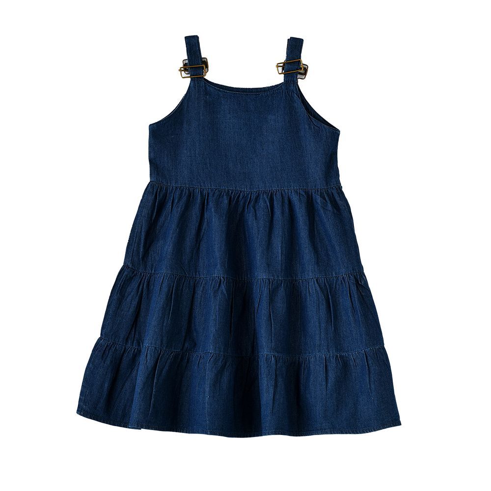 Jelliene - Girls' Denim Tiered Dress - Blue