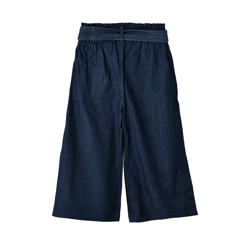 Jelliene - Girls' Denim Culottes With Tie Belt - Blue