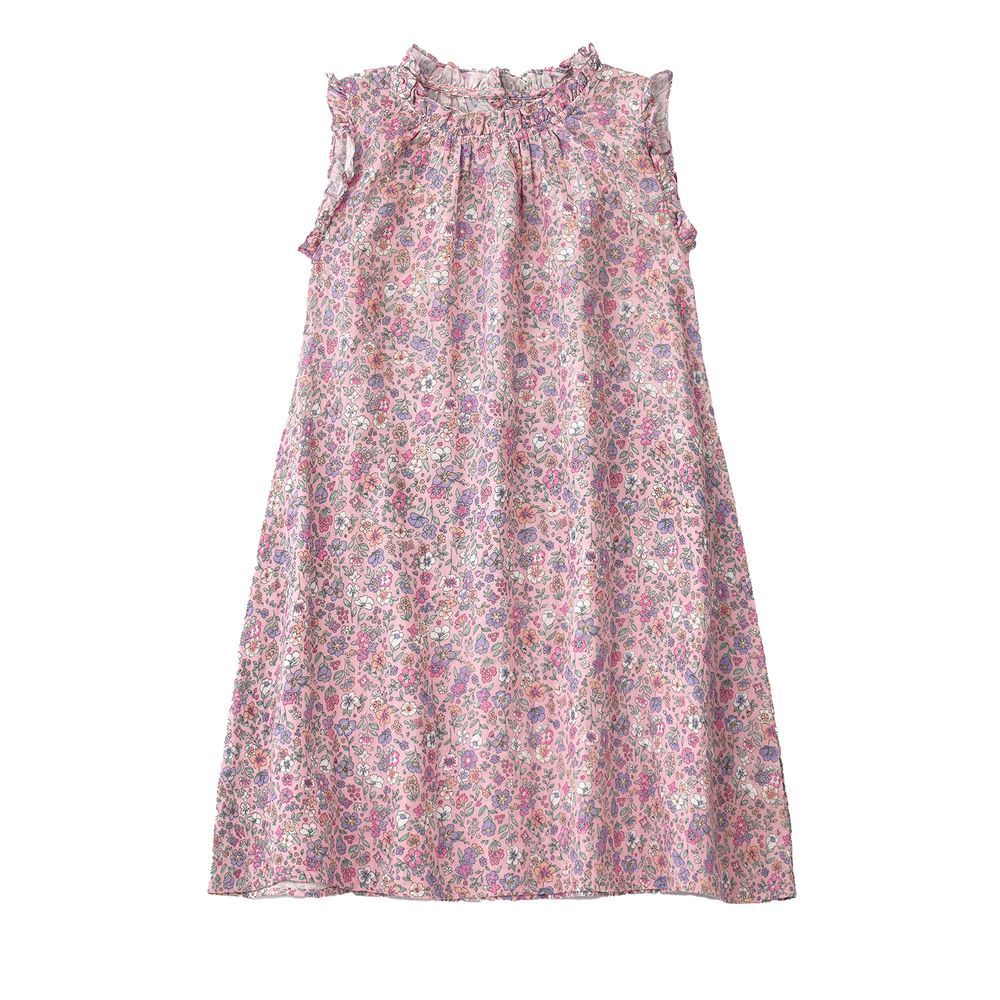 Jelliene - Girls' Double Layer Floral Dress - Pink