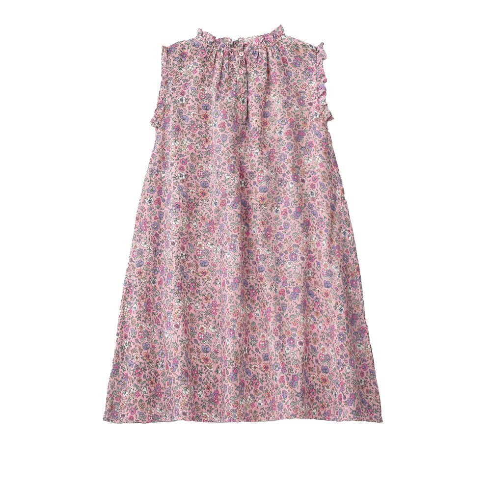 Jelliene - Girls' Double Layer Floral Dress - Pink