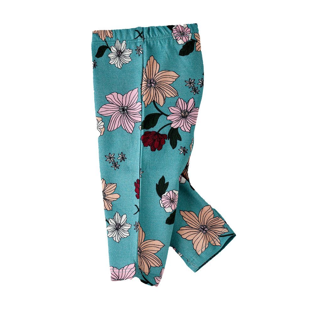 Jelliene - Girls' Floral Print Elastic Waist Leggings