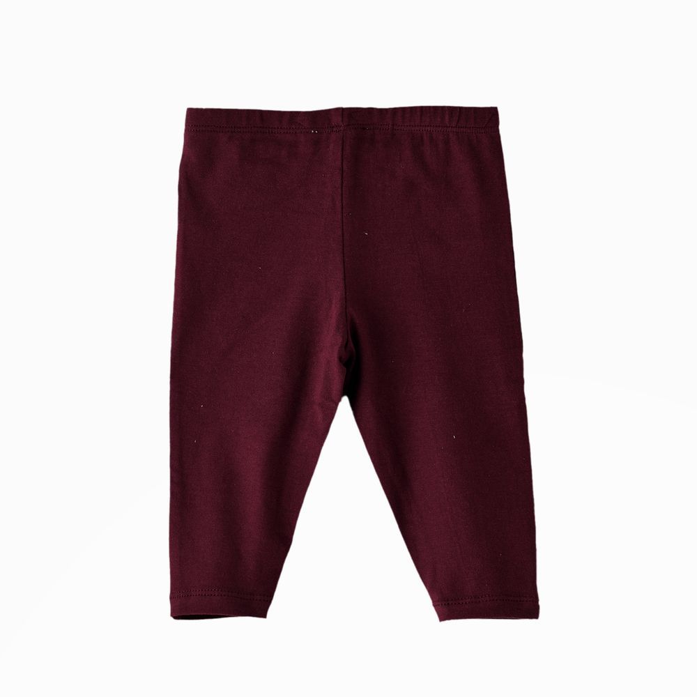 Jelliene - Baby Girls' Cotton Knit Leggings - Maroon