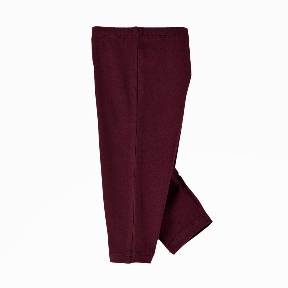 Jelliene - Baby Girls' Cotton Knit Leggings - Maroon