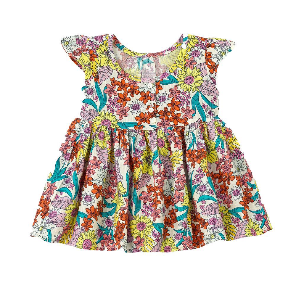 Jelliene - Enchanted Garden Floral Viscose Dress For Infant Girls