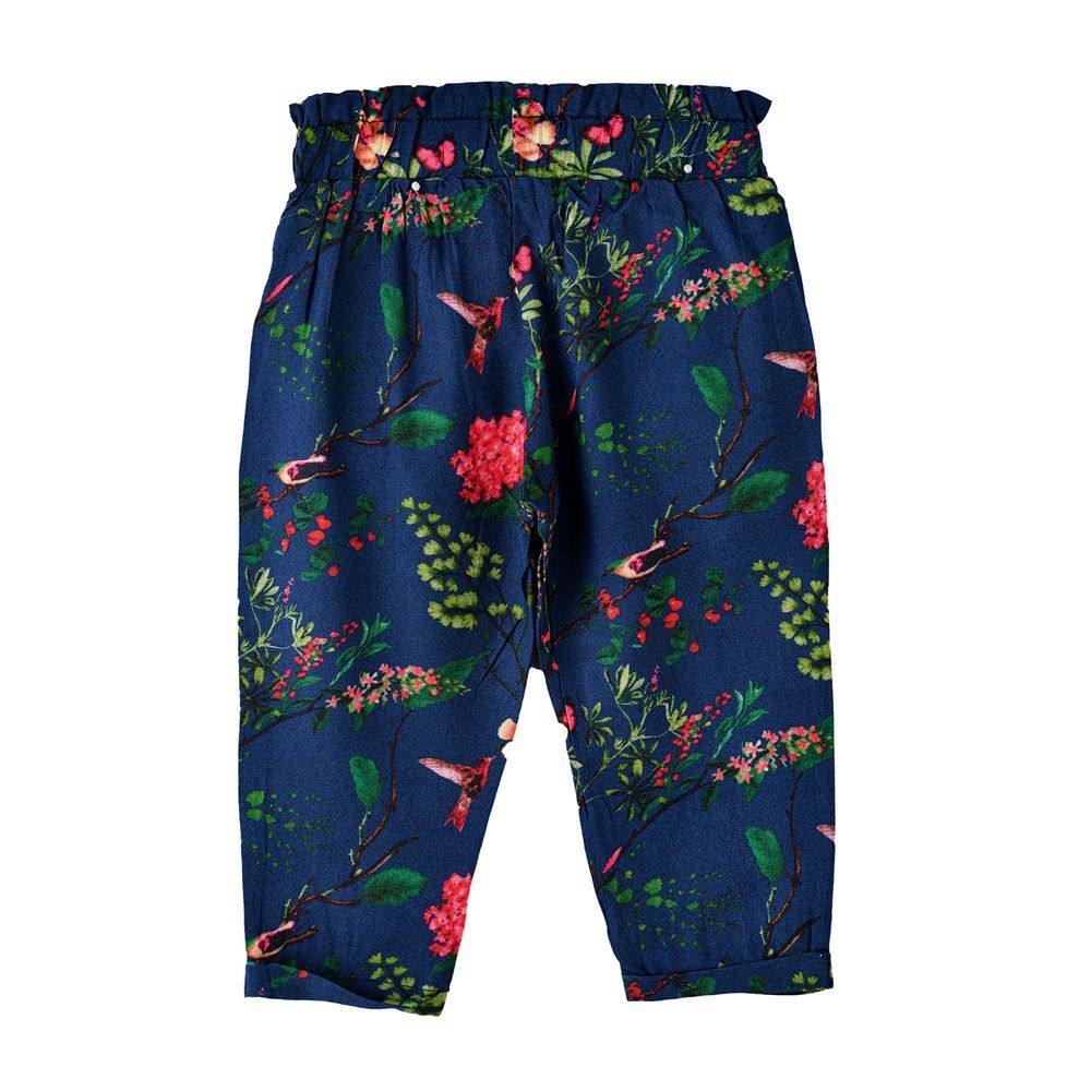 Jelliene - Girls' Floral Print Elastic Waist Pants