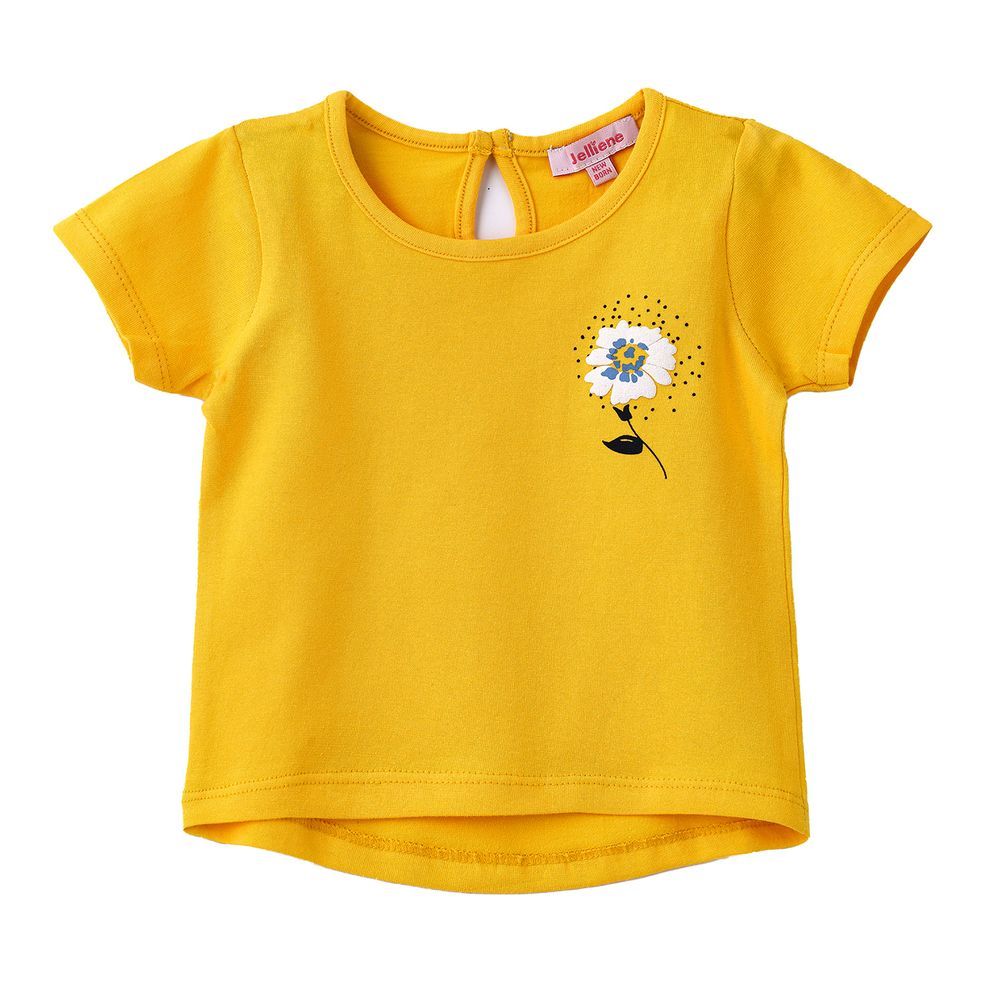 Jelliene - Infant Girl's Sunny Floral Cotton Tee - Yellow