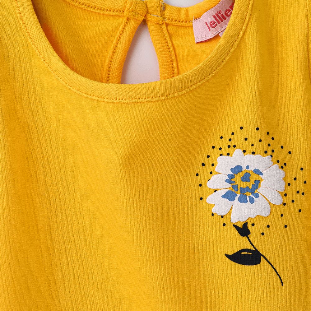 Jelliene - Infant Girl's Sunny Floral Cotton Tee - Yellow