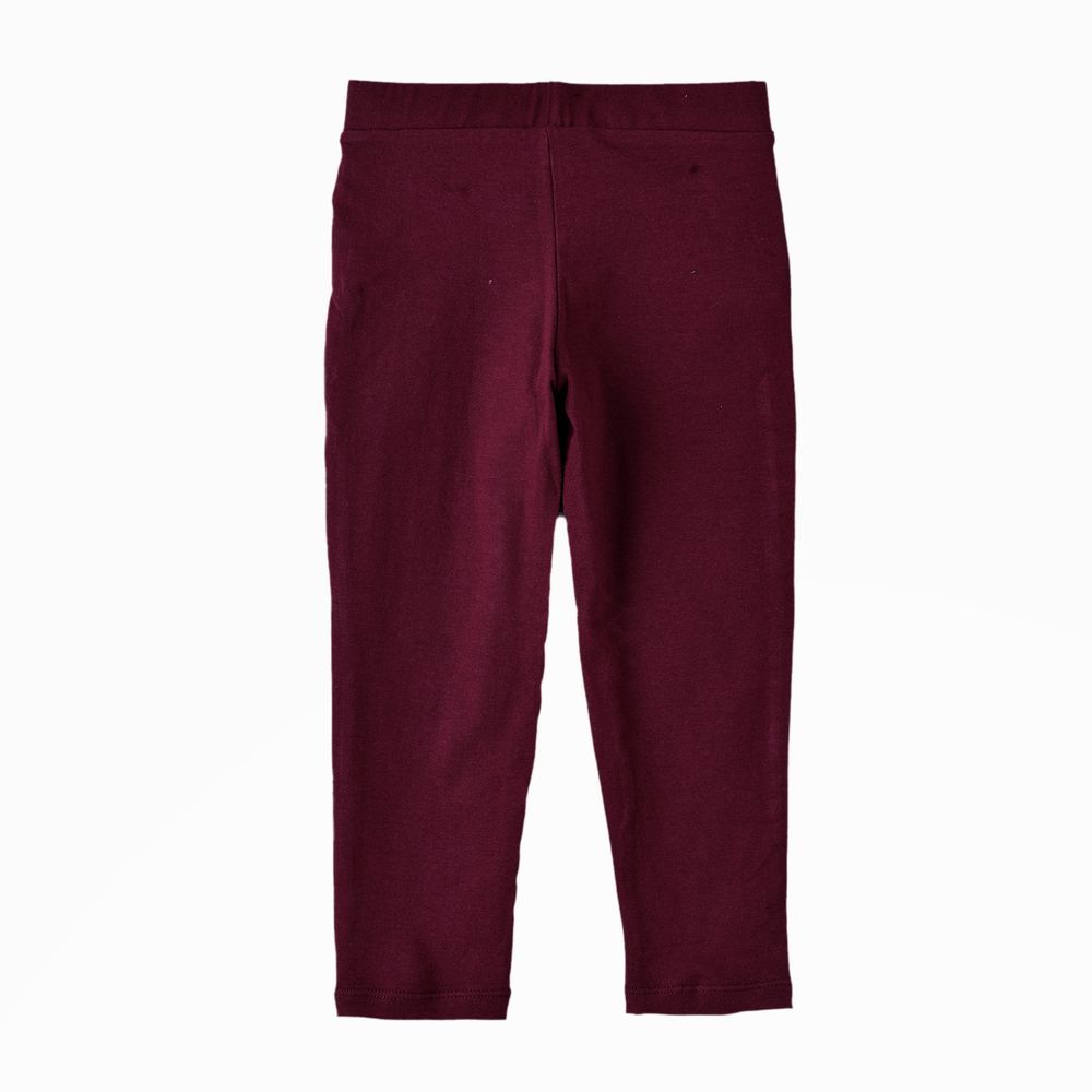 Jelliene - Girls' Stretchy Comfort Knitted Leggings - Maroon