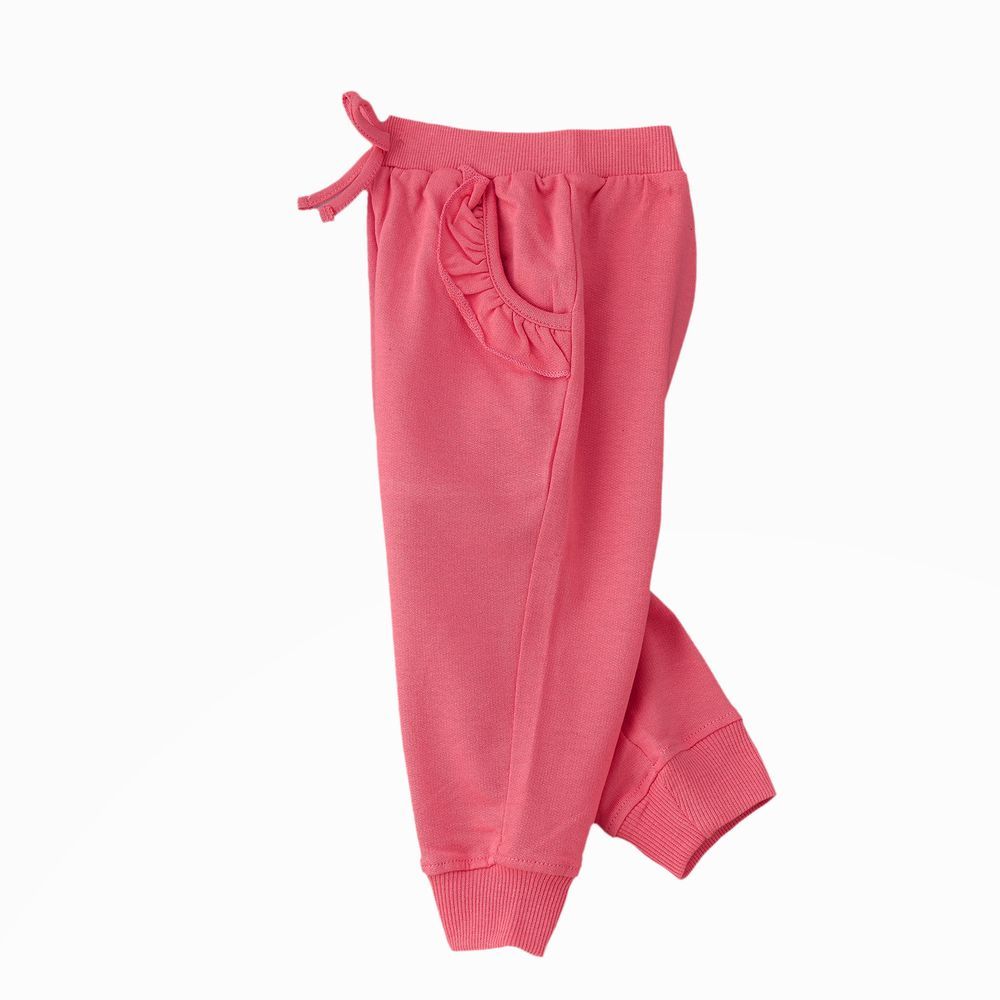 Jelliene - Playful Comfort Girls' Cotton Knitted Joggers - Pink