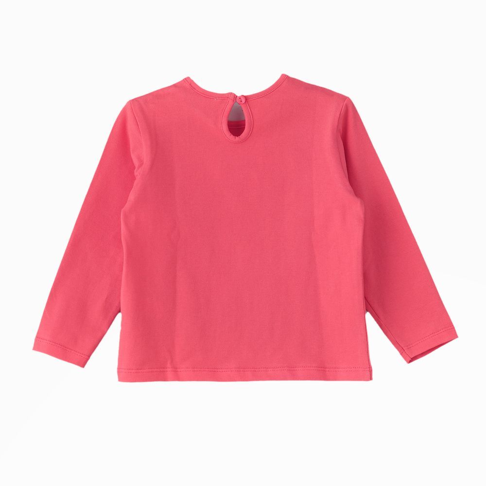 Jelliene - Cozy Knit Long Sleeve T-Shirt For Girls - Pink