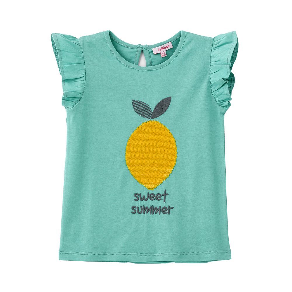 Jelliene - Refreshing Mint Sweet Summer Pineapple Cotton Tee For Girls