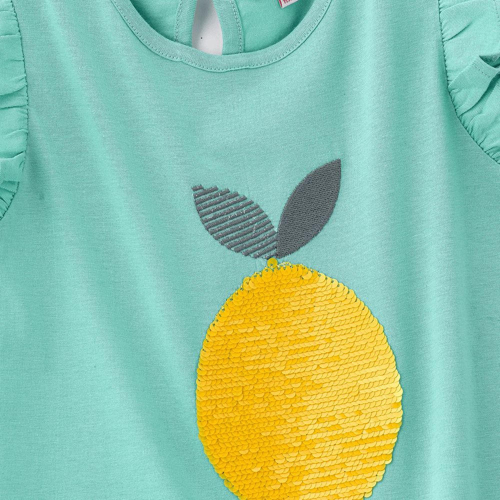 Jelliene - Refreshing Mint Sweet Summer Pineapple Cotton Tee For Girls