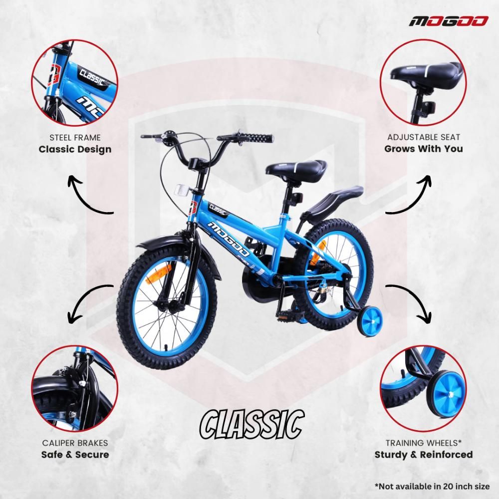 Mogoo - Classic 14 Inch Kids Bicycle - Blue