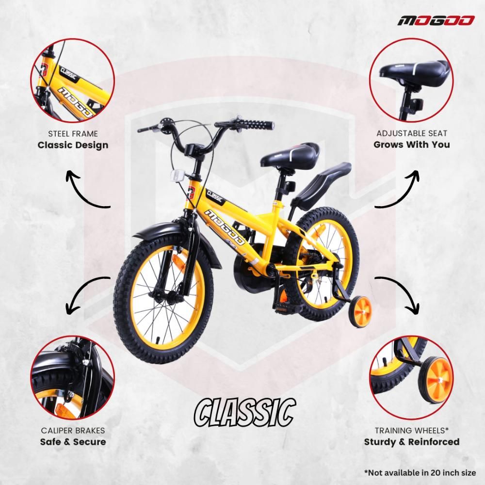 Mogoo - Classic 14 Inch Kids Bicycle - Yellow