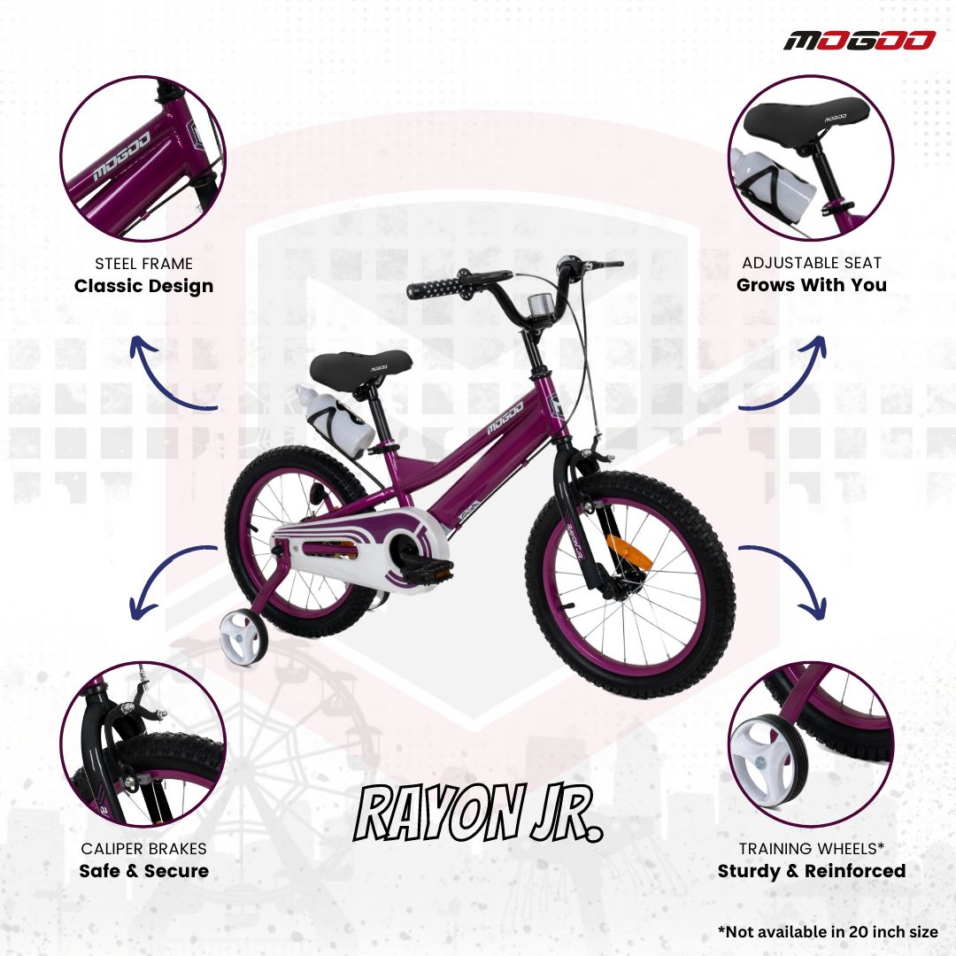 Mogoo - Rayon Junior 2.0 Kids Bicycle - 14 Inch - Purple