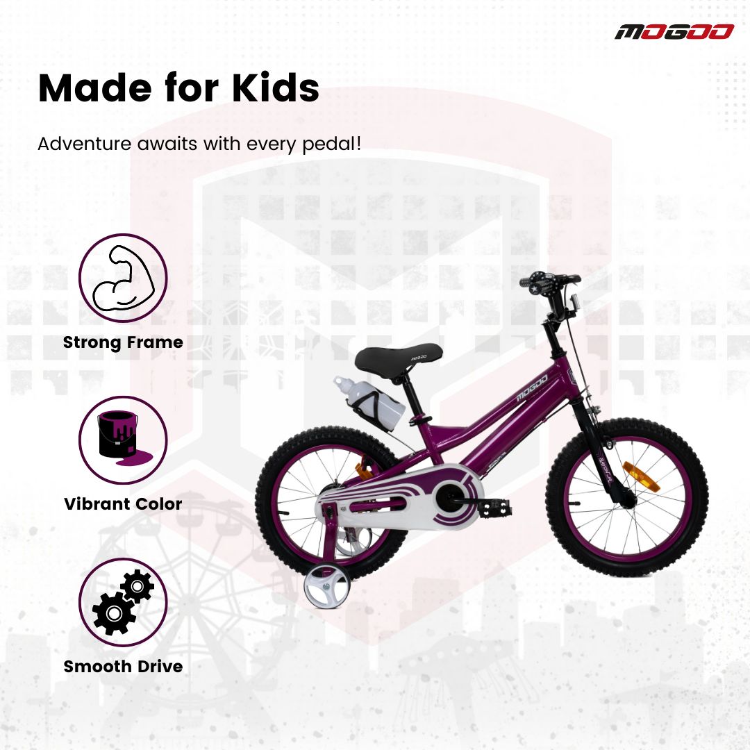 Mogoo - Rayon Junior 2.0 Kids Bicycle - 14 Inch - Purple