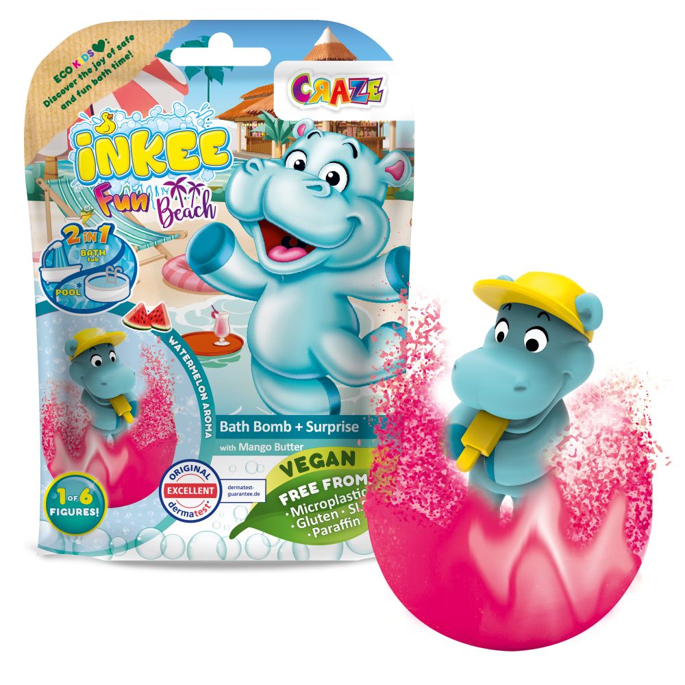 Craze - Inkee Fun Beach Bath Bomb With Surprise - Design May Vary - 1 Pc