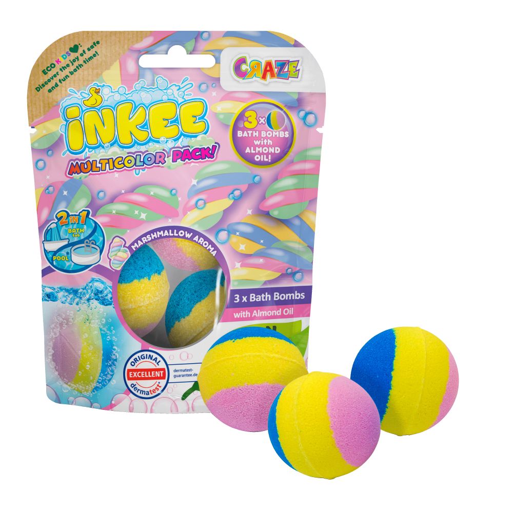 Craze - Inkee Multicolor Pack Bath Bombs - Pack of 1 - 3 Pcs