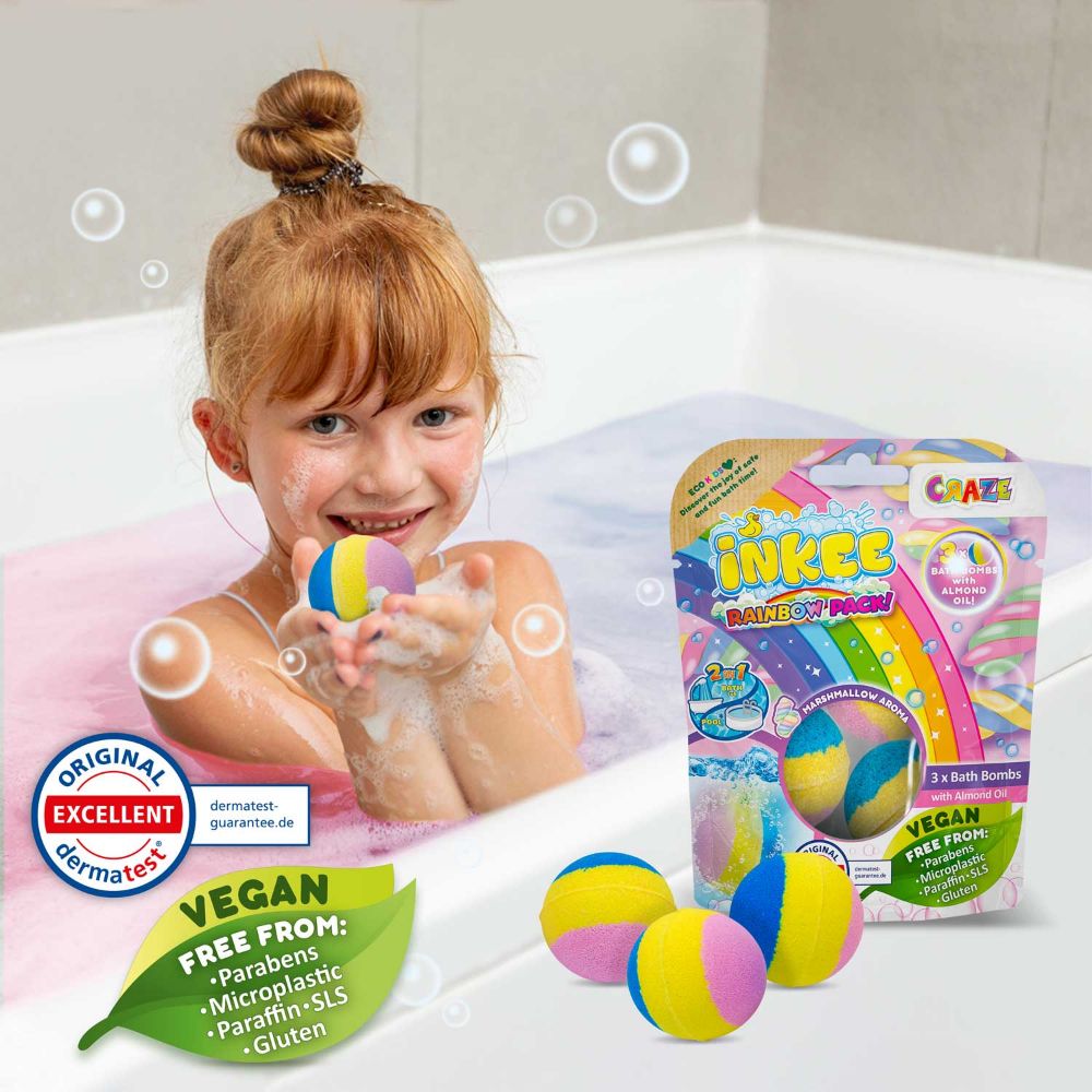 Craze - Inkee Multicolor Pack Bath Bombs - Pack of 1 - 3 Pcs