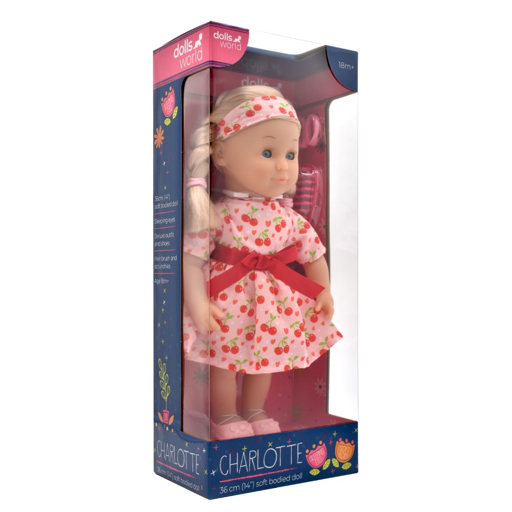 Dollsworld - Charlotte Doll With Hair Accessories - Pink - 14-Inch