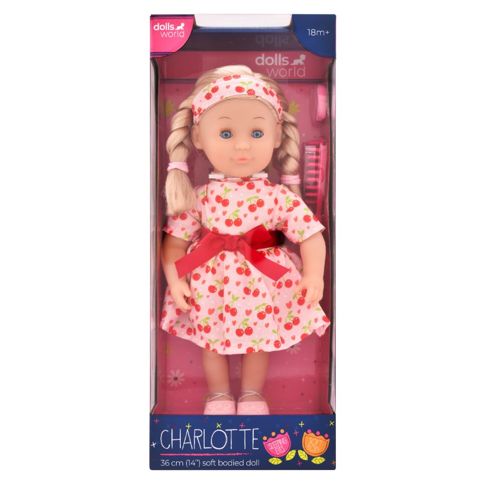 Dollsworld - Charlotte Doll With Hair Accessories - Pink - 14-Inch