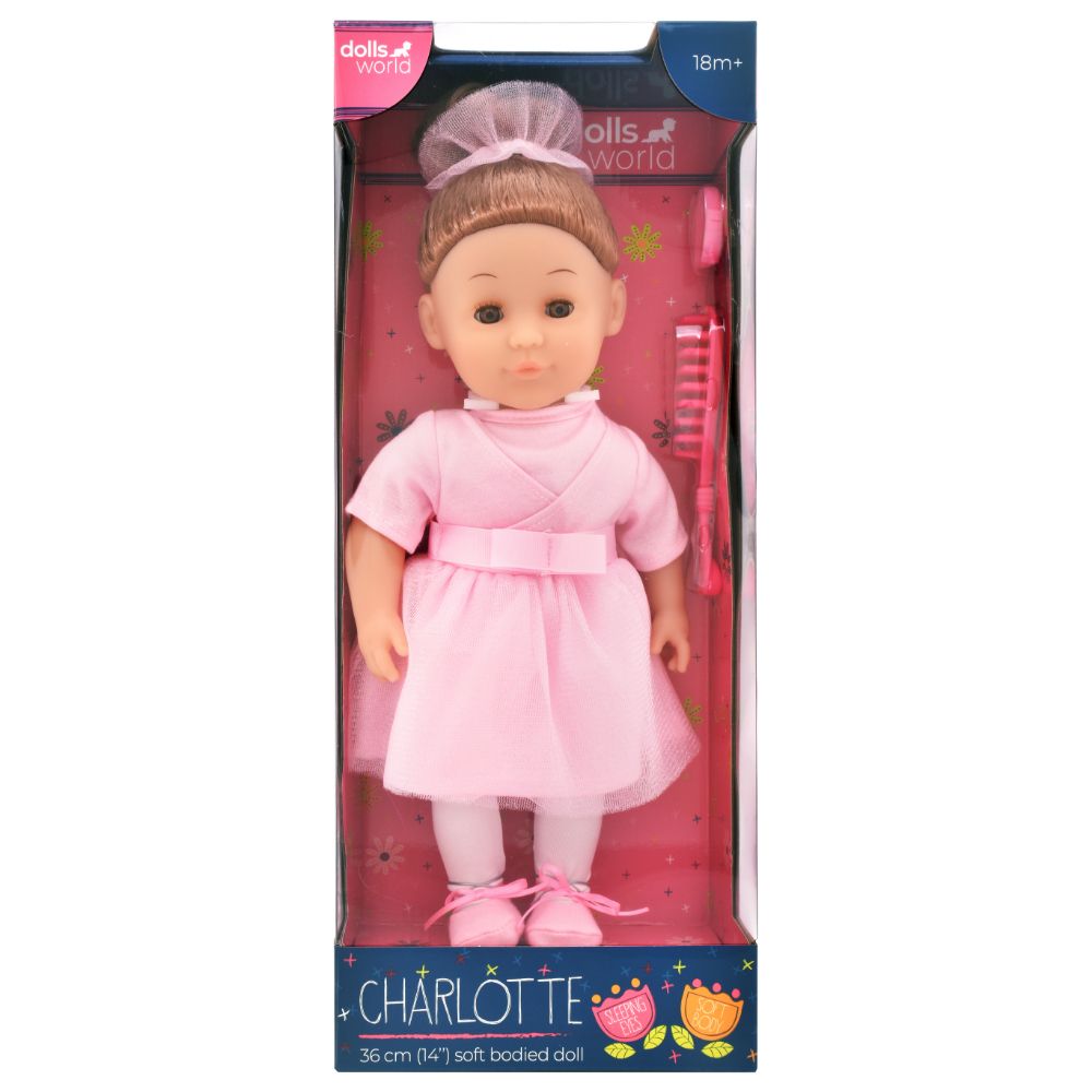 Dollsworld - Charlotte Doll With Hair Accessories - Pink/White - 14-Inch