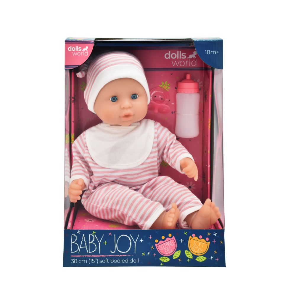 Dollsworld - Baby Joy Doll With Accessories - Pink - 15-Inch