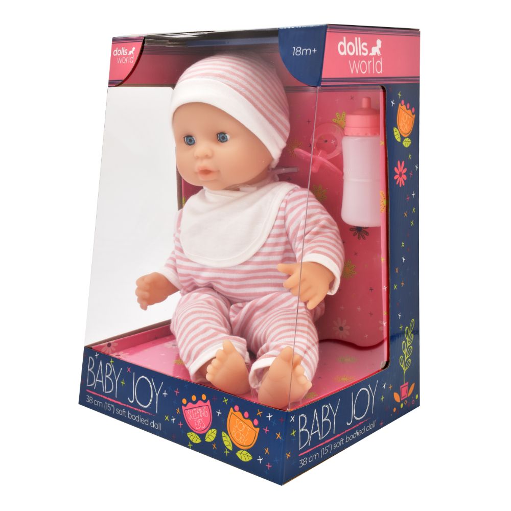 Dollsworld - Baby Joy Doll With Accessories - Pink - 15-Inch