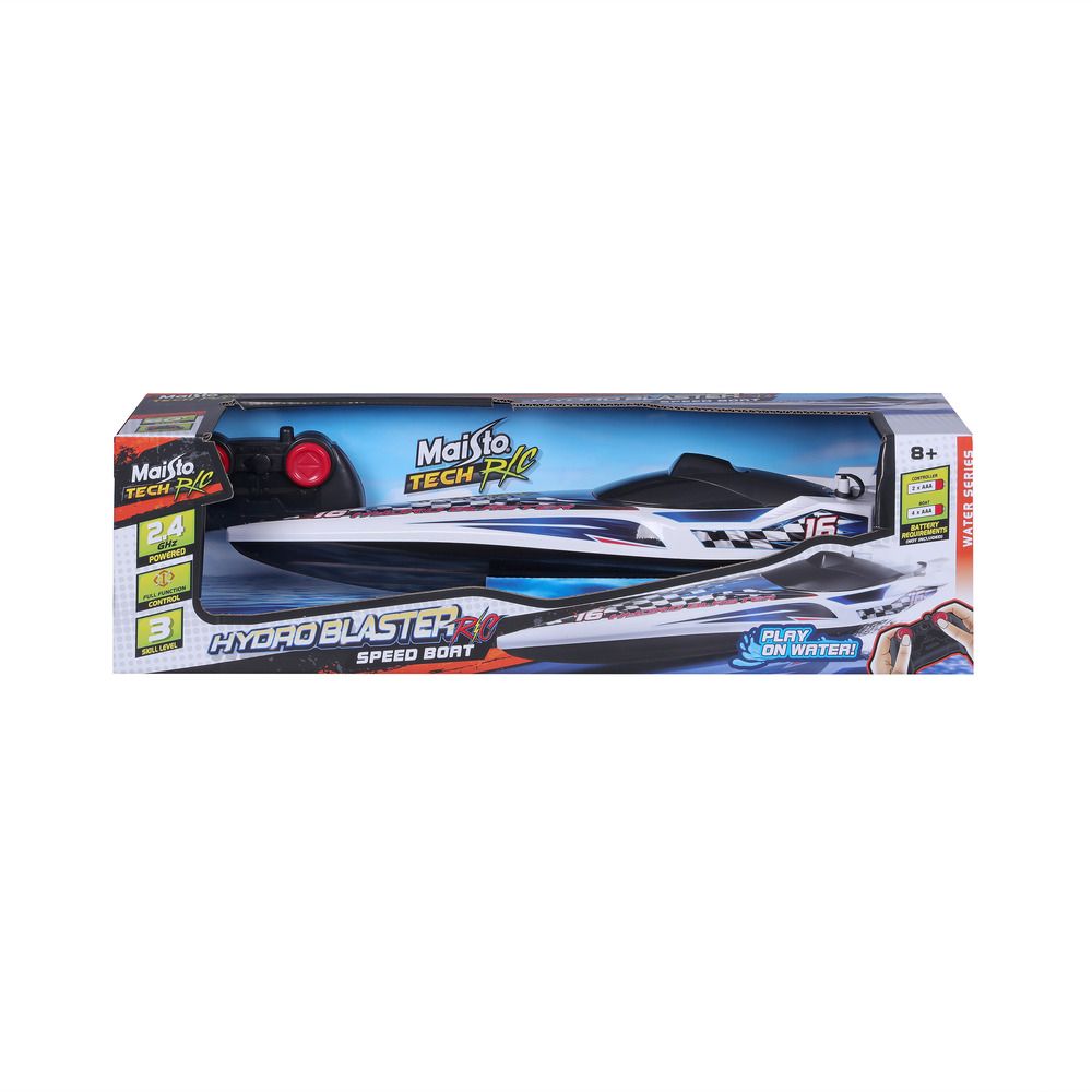 Maisto Tech - RC Hydro Blaster Toy Boat - White/Blue