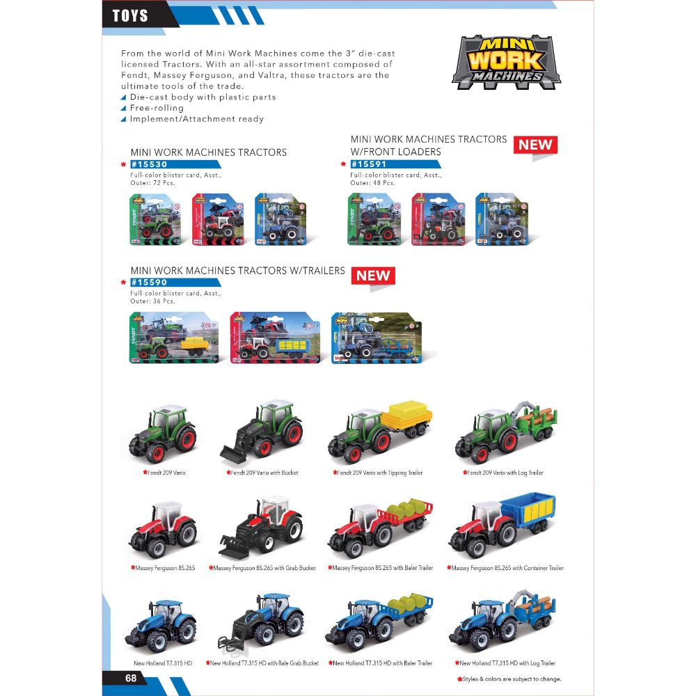 Maisto - Mini Work Machines Tractors - Blue