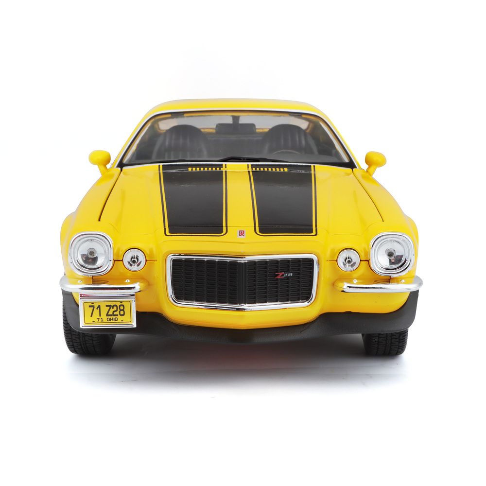 Maisto - 1/18 1971 Chevrolet Camaro Metal Toy Car - Yellow