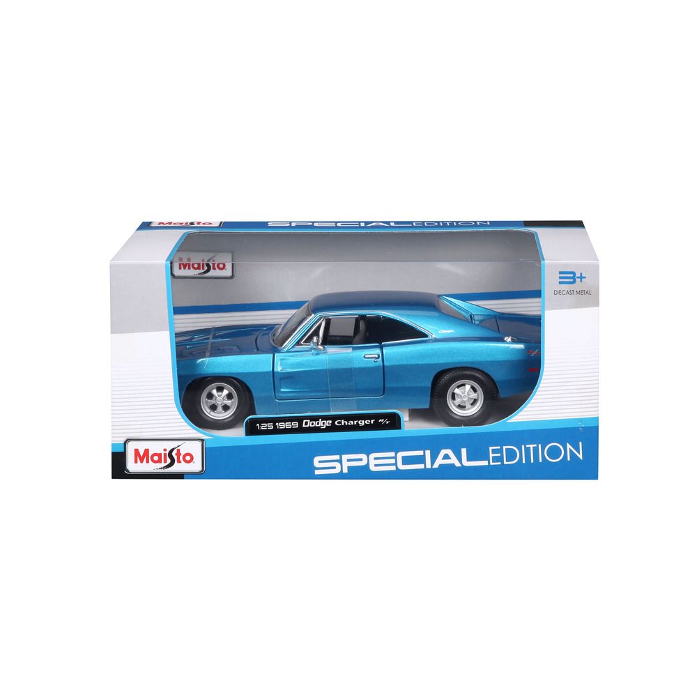 Maisto - 1/24 1969 Dodge Charger Diecast Metal Toy Car - Blue