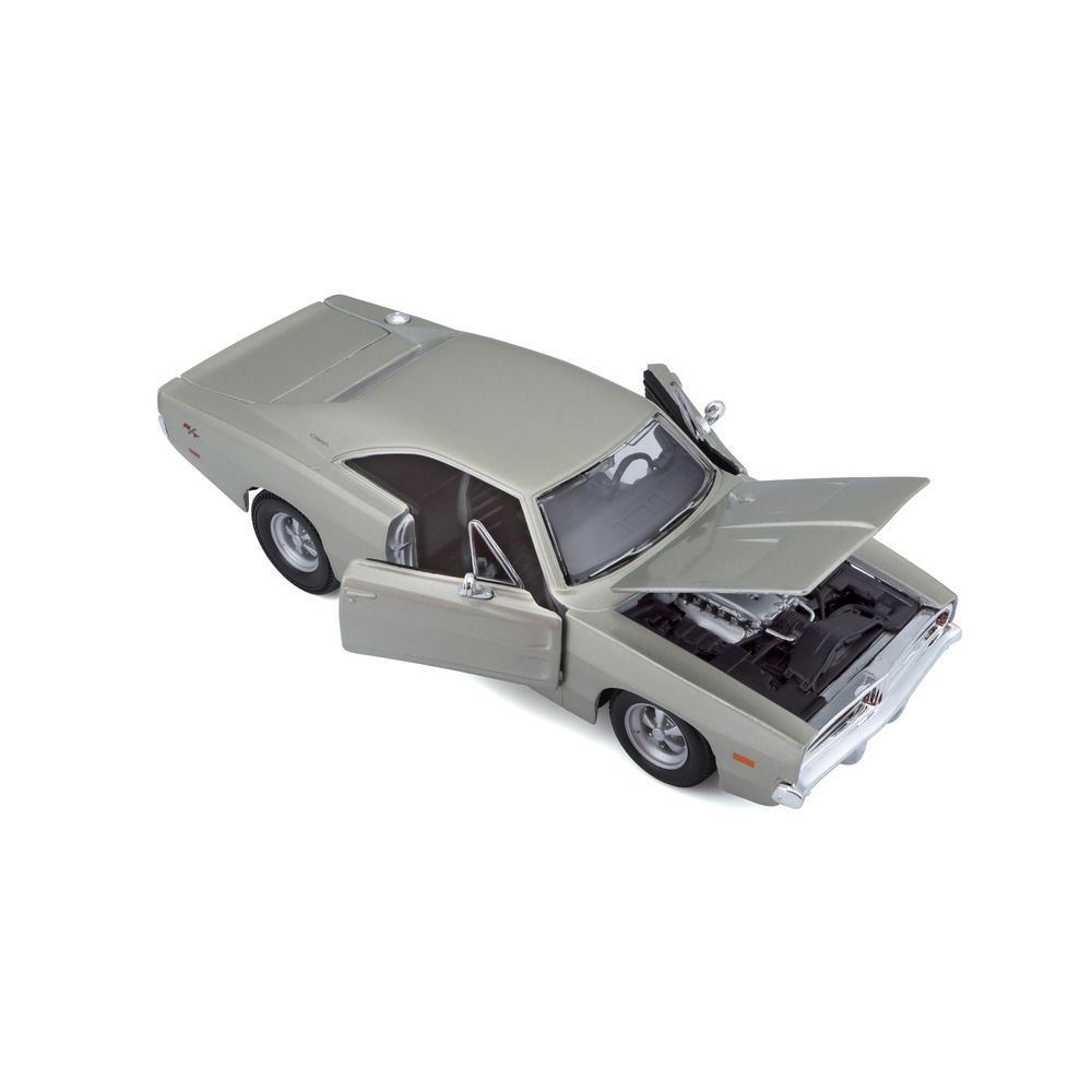 Maisto - 1/24 1969 Dodge Charger Metal Toy Car - Silver