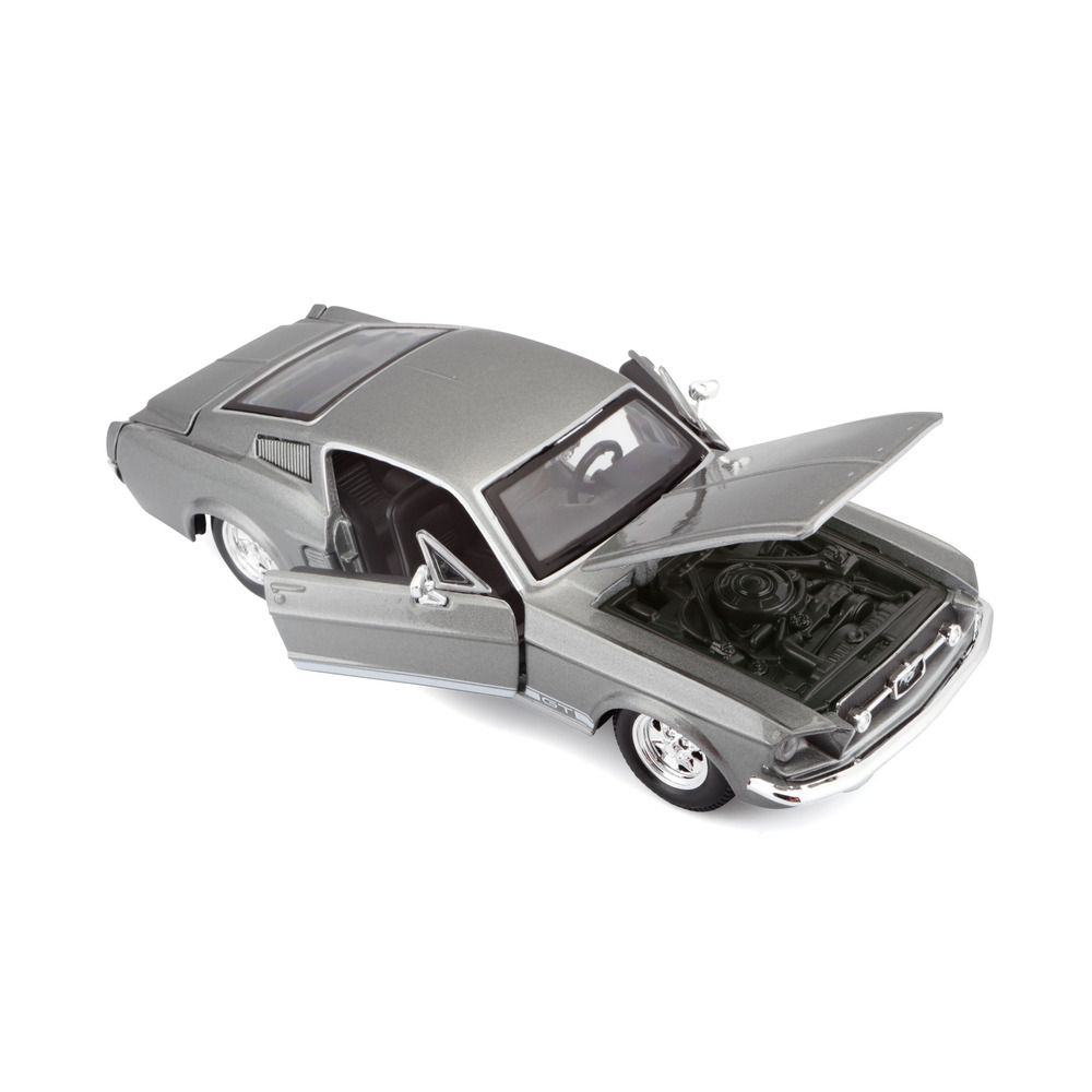 Maisto - 1/24 1967 Ford Mustang GT Metal Toy Car - Grey