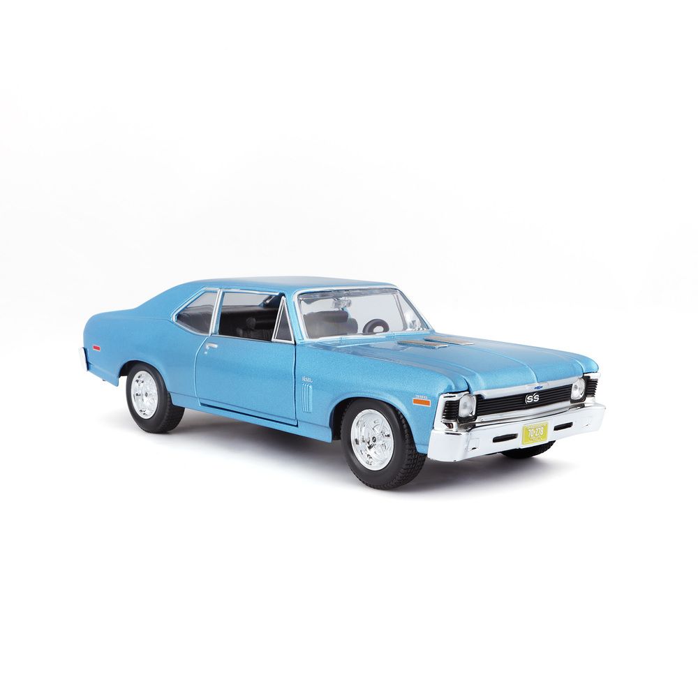 Maisto - 1/24 1970 Chevrolet Nova SS Metal Toy Car - Blue