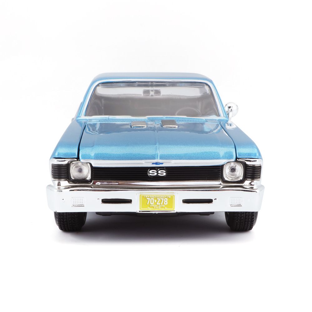 Maisto - 1/24 1970 Chevrolet Nova SS Metal Toy Car - Blue